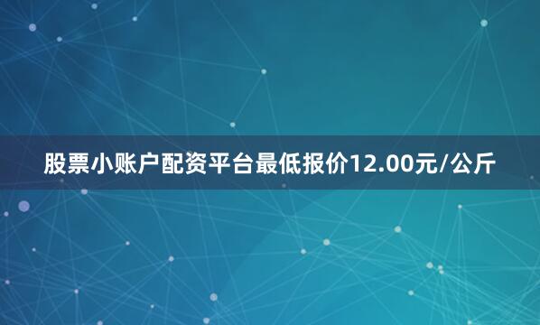 股票小账户配资平台最低报价12.00元/公斤