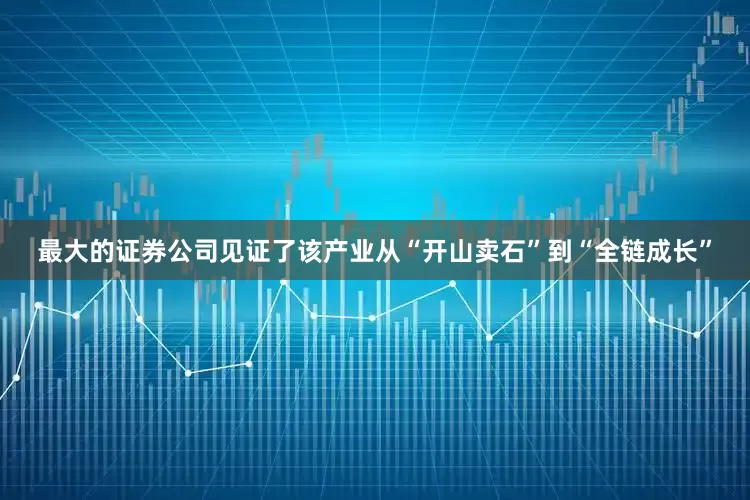 最大的证券公司见证了该产业从“开山卖石”到“全链成长”
